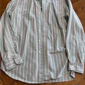 Ralph Lauren Striped Men's Shirt - Green striped. Classic fit Medium.